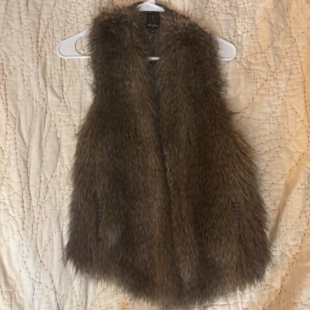 Ella Moss Lyla Faux Fur Wool Blend Vest Size XS/S